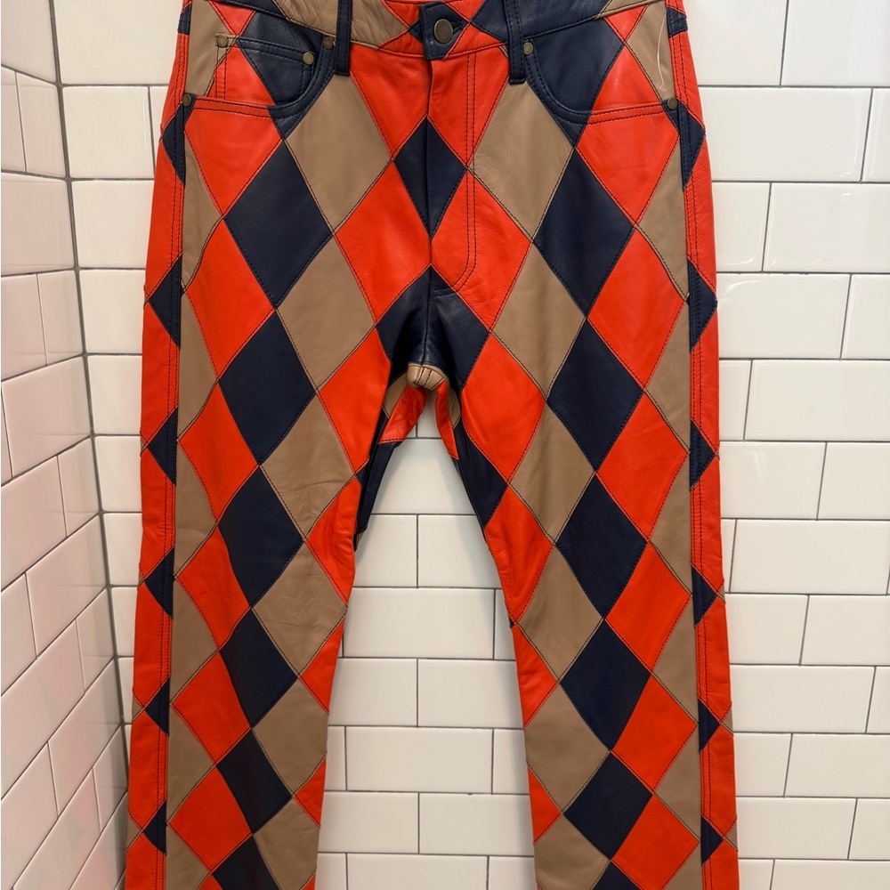 Denim Tears Diamond Lamb Skin Leather Patch Pant size M